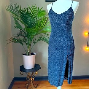 Abercrombie & Fitch Navy Polka Dot Midi Dress